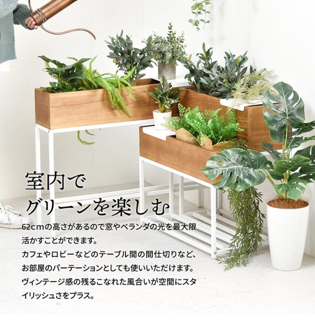 プランター 長方形 幅80cm 桐の天然木のプランタースタンド LID