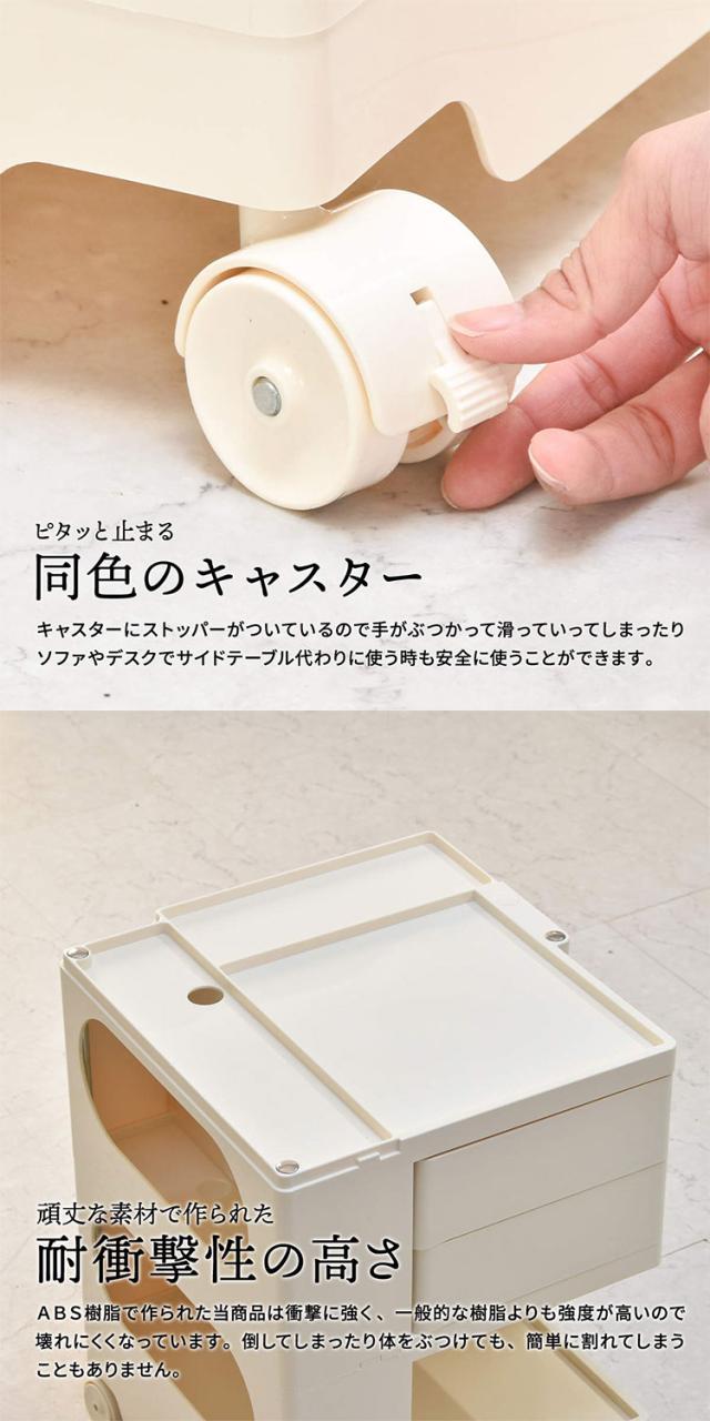 REP 2ドロワーワゴン 360°収納×回転スライドトレイ付き多機能ワゴン収納ワゴン キャスター付き 回転式 スライドトレイ付き 2段収納 ABS樹脂製 サイドワゴン 多機能収納【送料無料】_11