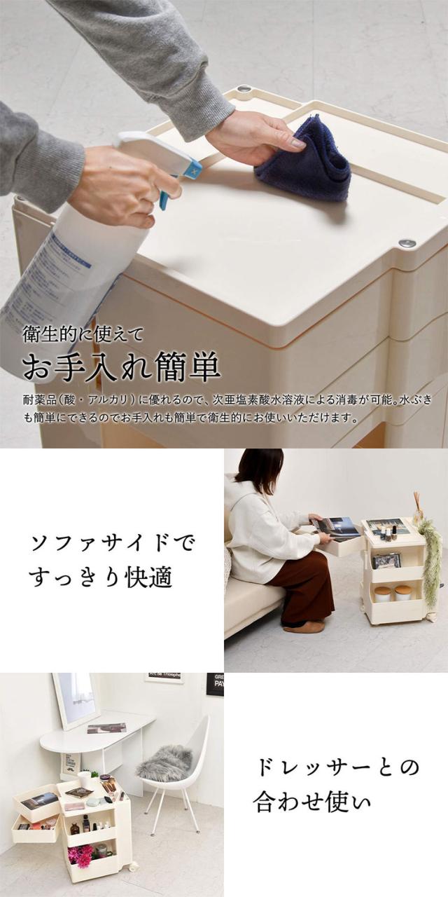 REP 2ドロワーワゴン 360°収納×回転スライドトレイ付き多機能ワゴン収納ワゴン キャスター付き 回転式 スライドトレイ付き 2段収納 ABS樹脂製 サイドワゴン 多機能収納【送料無料】_12