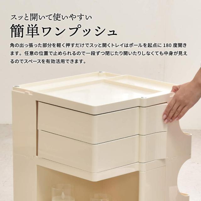 REP 2ドロワーワゴン 360°収納×回転スライドトレイ付き多機能ワゴン収納ワゴン キャスター付き 回転式 スライドトレイ付き 2段収納 ABS樹脂製 サイドワゴン 多機能収納【送料無料】_5