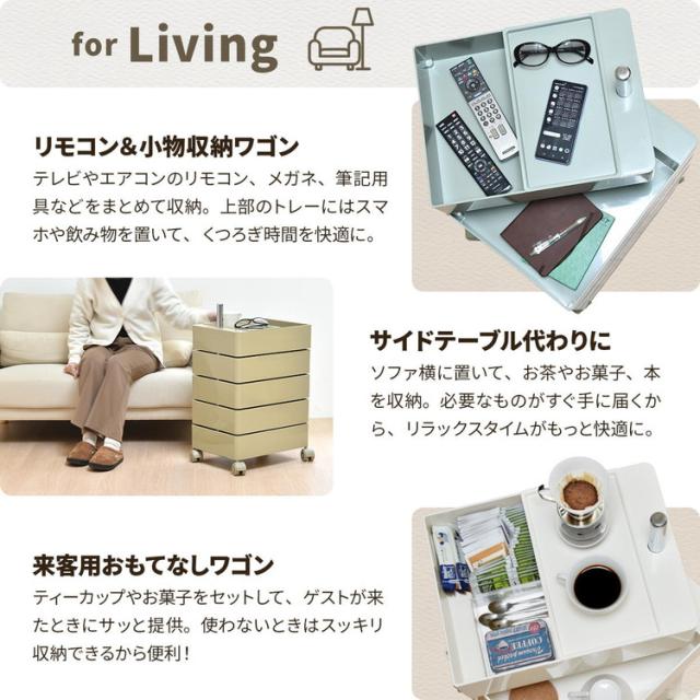 360回転ワゴン 5段 見渡せる引き出し収納 アースカラー360度回転ワゴン 回転式収納ワゴン 5段収納ワゴン 引き出し回転ワゴン ワゴン収納 おしゃれ収納 アースカラー家具【送料無料】_9