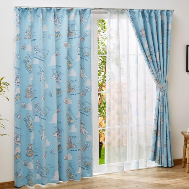 トイストーリー 2級遮光 遮熱 カーテン 2枚組 幅100cm 丈135cm 丈178cm