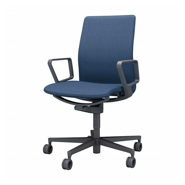 オフィスチェア ファブレ 肘付き C01-B151CU-BT7T73 ネイビー 椅子 リモートワーク 在宅 仕事 勉強 パソコンチェア(代引不可)【送料無料】の通販は