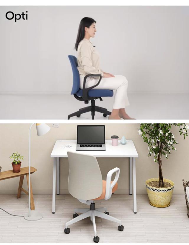 オフィスチェア オプティ ハイ E1 肘無 C02-F102CU-E138E21 背:ライトグレー 座:ホワイトターコイズ 椅子 リモートワーク 在宅 仕事 勉強 快適 おしゃれ パソコンチェア デスクチェア 会社(代引不可)【送料無料】_8