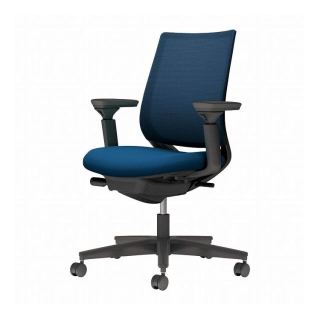 【メーカー直送】 コクヨ オフィスチェア 椅子 イス チェア ミトラ2 可動肘 ブラック プルシアンブルー(代引不可)【送料無料】