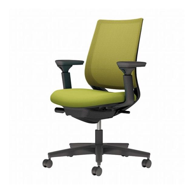 【メーカー直送】 コクヨ オフィスチェア 椅子 イス チェア ミトラ2 可動肘 ブラック ライトオリーブ(代引不可)【送料無料】