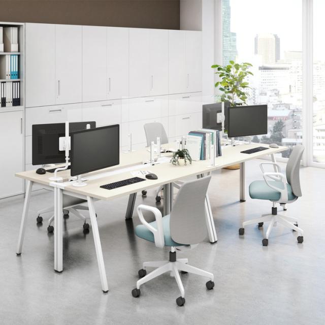 【メーカー直送】 コクヨ デスク リーン LEAN 平机 本体色 ブラック 天板色 ナチュラル(代引不可)【送料無料】の通販は