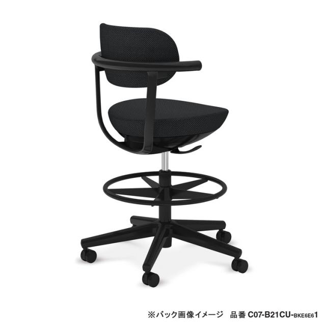 【メーカー直送】カジュアルチェア パロ ハイタイプ 背クッションタイプ ハイタイプ 本体ブラック ブラック脚 背座同色 C07-B21CU-BK1S1S1 フローリング用 オリーブイエロー・オリーブイエロー(代引不可)【送料無料】_1