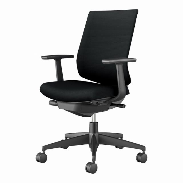 【メーカー直送】オフィスチェア ウィザード4 ローバック T型肘 ブラック脚 本体ブラック C06-B112CW-BKG4B61 カーペット用 ブラック(代引不可)【送料無料】