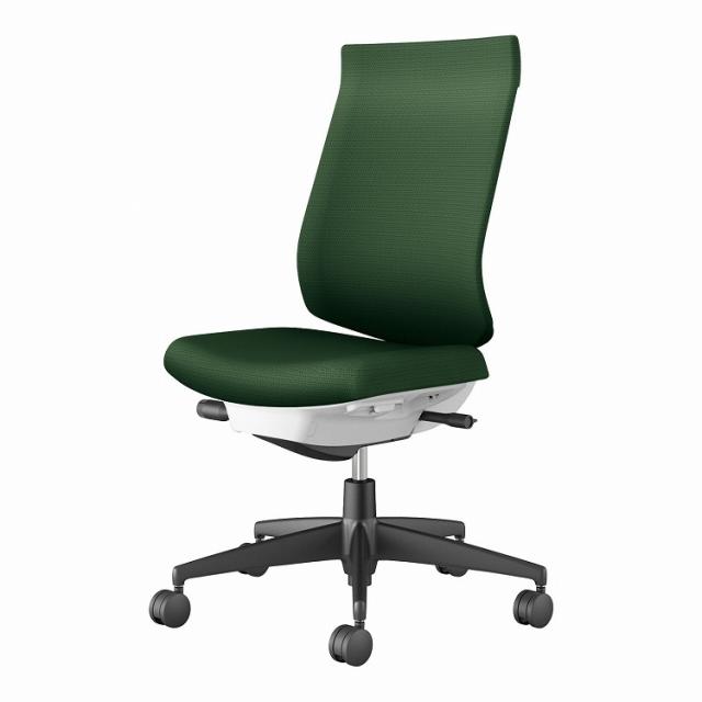 【メーカー直送】オフィスチェア ウィザード4 ハイバック 肘なし ブラック脚 本体ホワイトグレー C06-B202CW-E1G4Q61 カーペット用 ディープグリーン(代引不可)【送料無料】