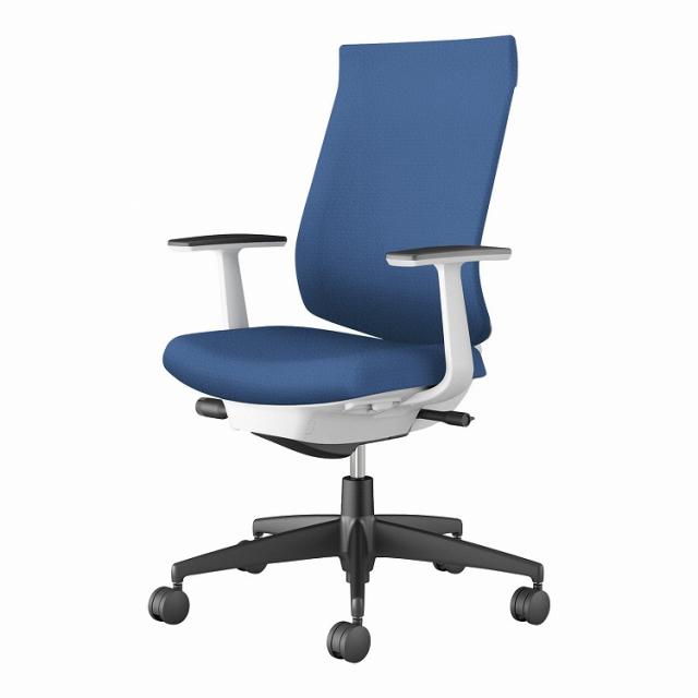 【メーカー直送】オフィスチェア ウィザード4 ハイバック T型肘 ブラック脚 本体ホワイトグレー C06-B212SU-E1VZ641 フローリング用 ミディアムマリン(代引不可)【送料無料】の通販は 42,132円