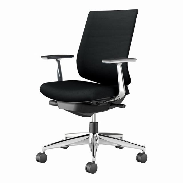 【メーカー直送】オフィスチェア ウィザード4 ローバック アルミ肘 アルミポリッシュ脚 本体ブラック C06-P122CW-BKG4B61 カーペット用 ブラック(代引不可)【送料無料】の通販は