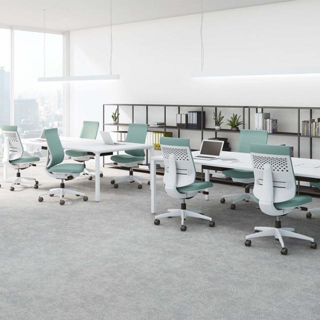 【メーカー直送】オフィスチェア ウィザード4 ハイバック 可動肘 ホワイト脚 本体ホワイトグレー C06-W232CW-E1G4Q41 カーペット用 ライトオリーブ(代引不可)【送料無料】