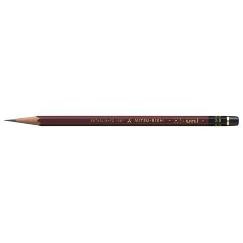 三菱鉛筆 鉛筆 ハイユニ 3B ダース HU3B 文房具 オフィス 用品