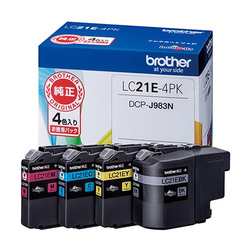 ブラザ− インクカートリッジ　４色パック　ＬＣ２１Ｅ−４ＰＫ LC21E-4PK 1個【送料無料】