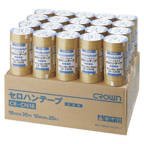 クラウン セロハンテープ　１８×３５　１０巻×２０ CR-CN18X20 1箱【送料無料】