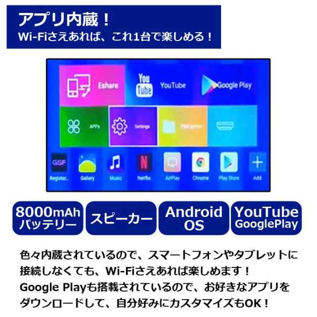 MINIプロジェクターCK6 モバイル ワイヤレス 家庭用 Bluetooth スマホ WiFi Android 映画 ミニシアター ベッドルーム  ホームシアター 小｜au PAY マーケット