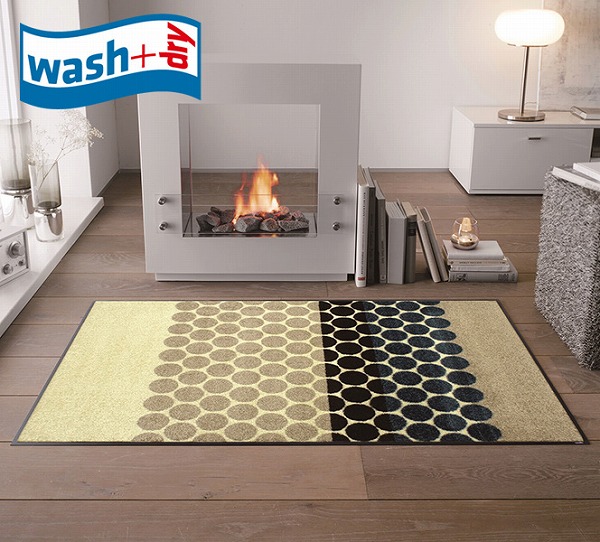 玄関マット wash+dry J003B Mixed Dots 75×120cm 柄物 おしゃれ 滑り止めラバーつき(代引不可)【送料無料】の通販は 7,691円
