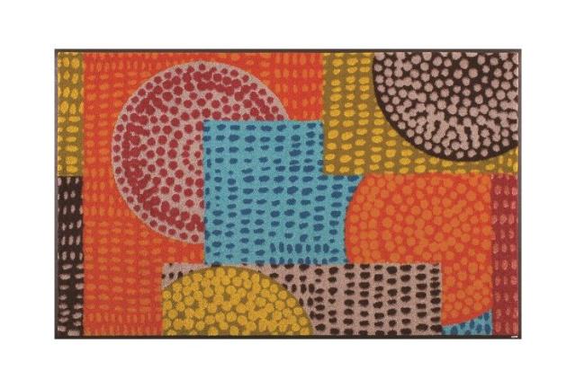 玄関マット wash+dry C013B Ethno Pop 75×120cm 柄物 おしゃれ 滑り止めラバーつき(代引不可)【送料無料】_1