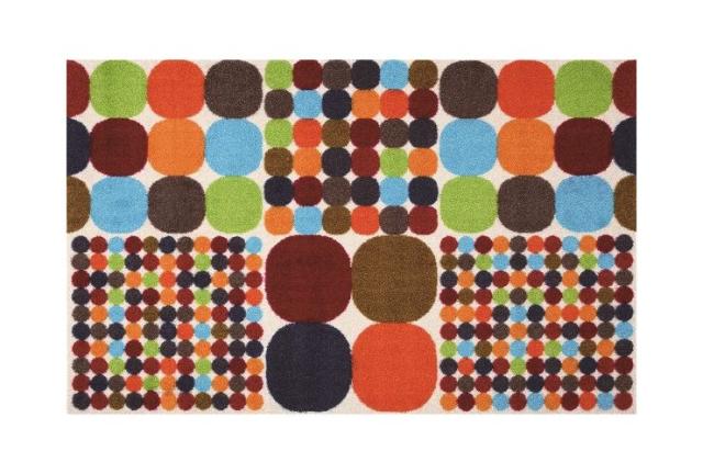 玄関マット wash+dry K007B Mikado Big Dots 75×120cm 柄物 おしゃれ 滑り止めラバーつき(代引不可)【送料無料】_1