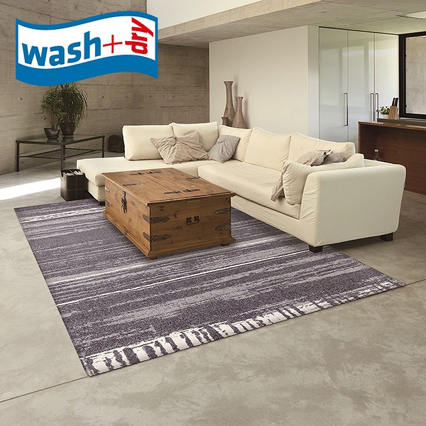 ラグマット wash+dry K019K Abadan stone 140×200cm 柄物 おしゃれ 滑り止めラバーつき(代引不可)【送料無料】