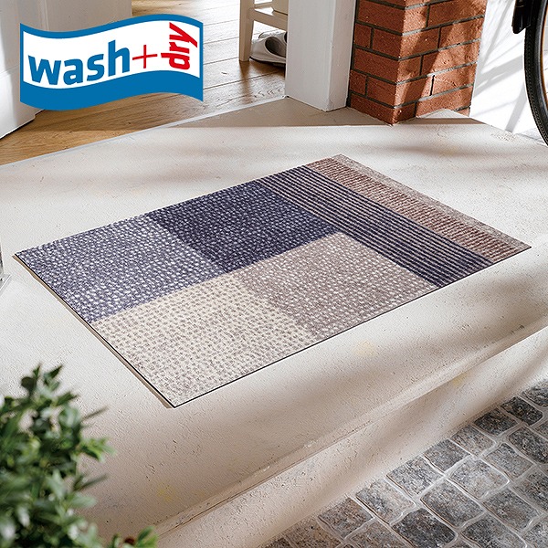 玄関マット wash+dry K024A Lanas grey 50x75cm 柄物 おしゃれ 滑り止めラバーつき(代引不可)【送料無料】