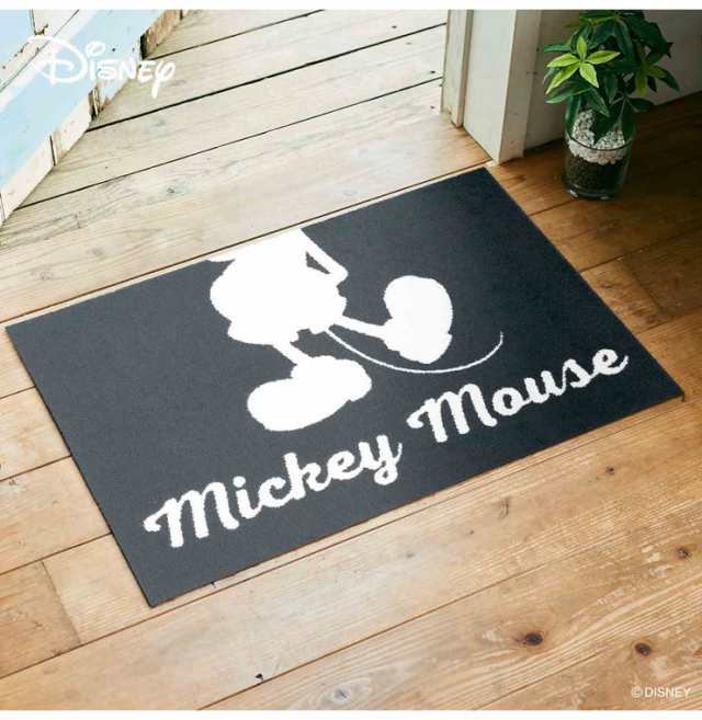 感謝価格 Mickey ミッキー シルエット ホワイト 50x75cm マット 玄関マット エントランスマット ディズニー シンプル おしゃれ モノクロ 別注 Centrodeladultomayor Com Uy