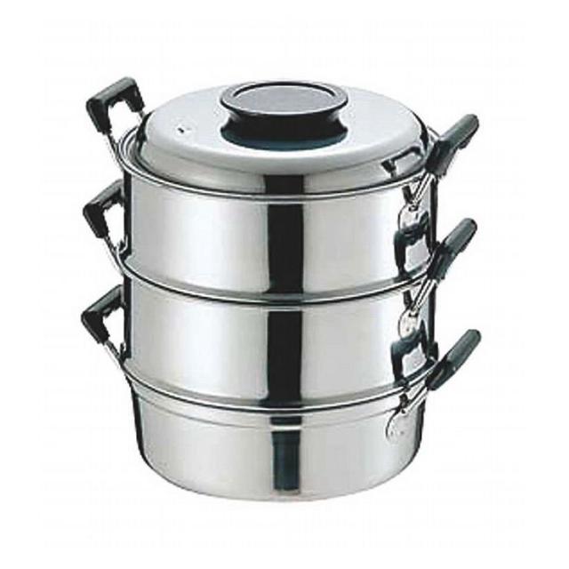 神子島製作所 PE 18-0丸蒸器 3段27cm 045048【送料無料】