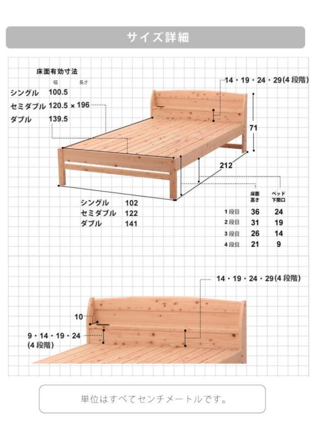 高知県四万十産 国産天然ひのき すのこ ダブルサイズ