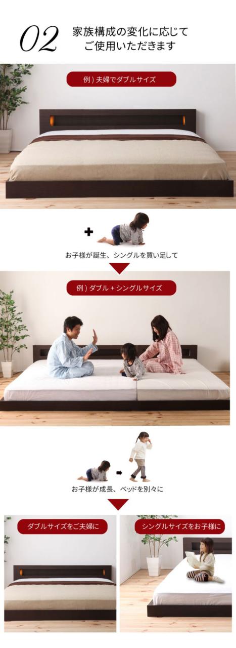 ベッドフレーム セミダブル 日本製 連結フロアベッド ベットフレーム ベッド ベット 寝具 インテリア 家具 FMB84 NA BR SD フレーム セミダブルサイズ SDサイズ 国産 オーク アッシュ(代引不可)【送料無料】