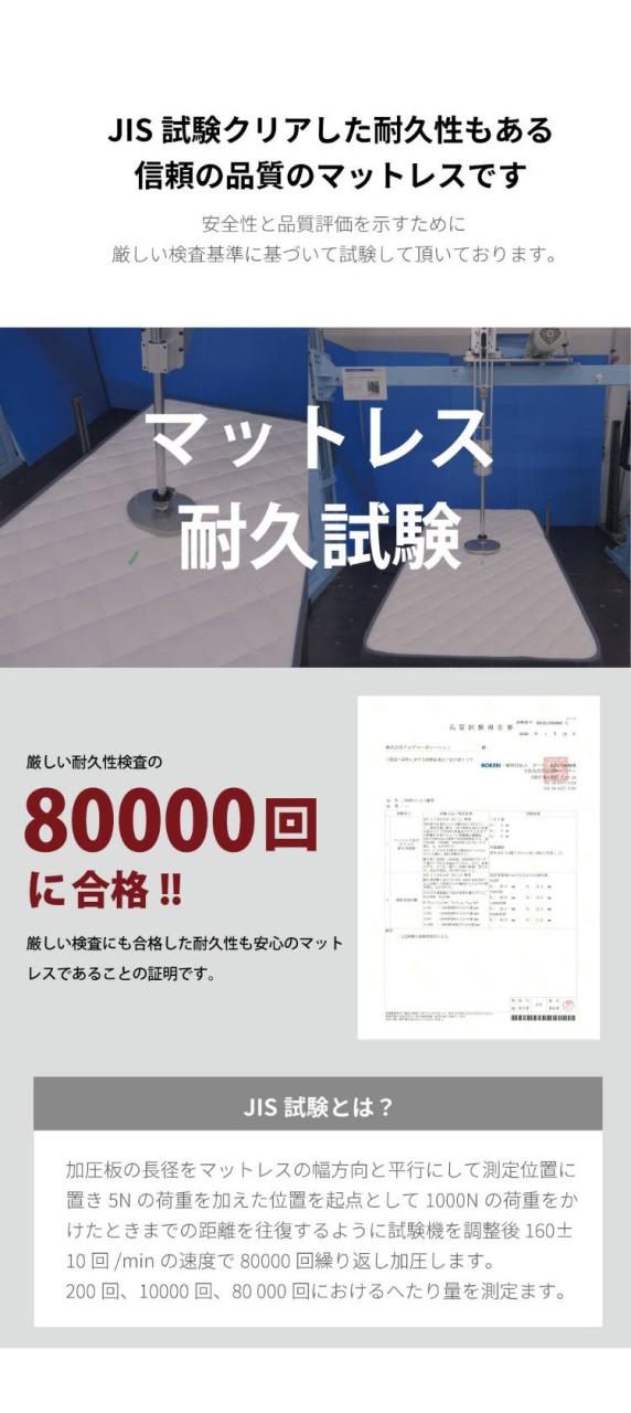マットレス ショートシングル 国産ポケットコイルマットレス 夜香ハイグレード2 敷布団 敷き布団 マット 寝具 夜香ハイグレード 日本製 ポケットコイル(代引不可)【送料無料】_13