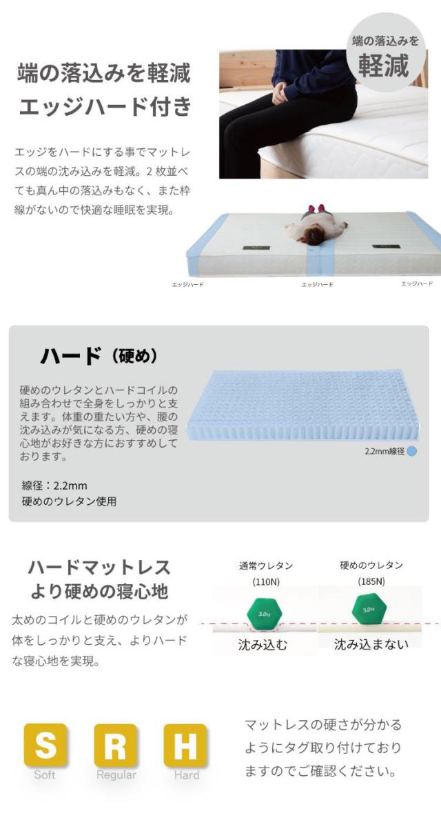 マットレス ショートシングル 国産ポケットコイルマットレス 夜香ハイグレード2 敷布団 敷き布団 マット 寝具 夜香ハイグレード 日本製 ポケットコイル(代引不可)【送料無料】_7