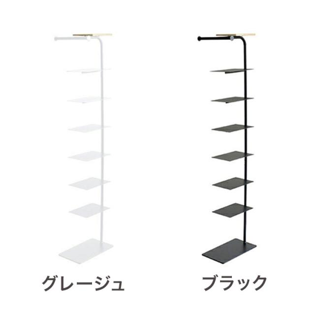 rootis 日本製 シューズラック 7足収納 幅18cm スリム 傘掛け 天板付き 棚付き スチール 天然木 ディスプレイ 靴箱 玄関収納 傘立て おしゃれ(代引不可)【送料無料】_9