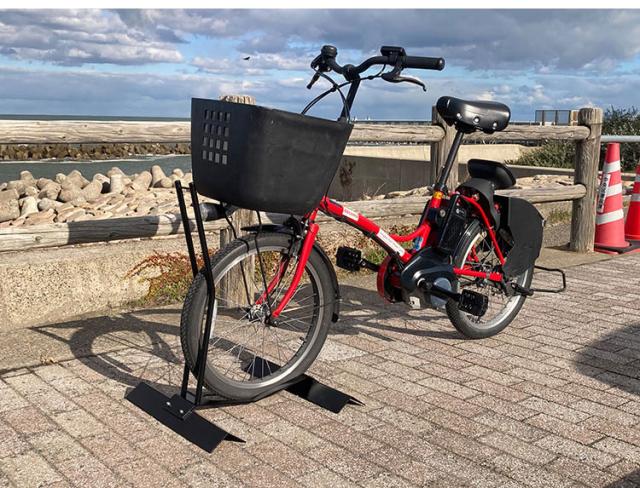 日本製 電動自転車スタンド 1台用 スロープ式 屋外 電動自転車ラック タイヤ径20~26インチ対応 自転車 収納 ラック(代引不可)【送料無料】_2