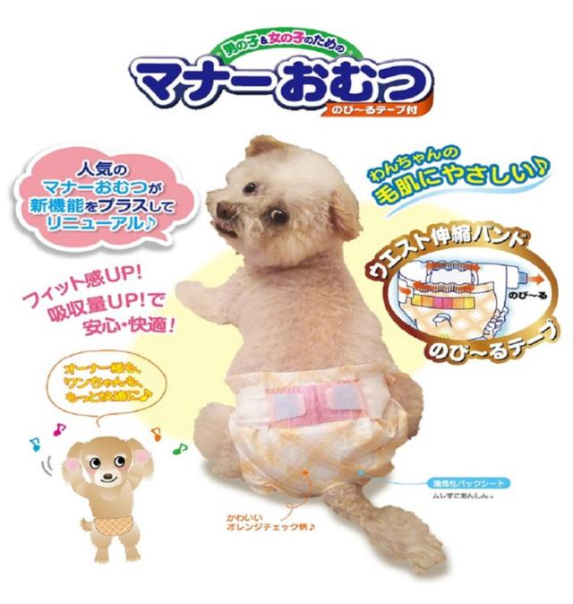 6個セット】 マナーおむつのび~るテープ付 ジャンボパック SSSサイズ 64枚