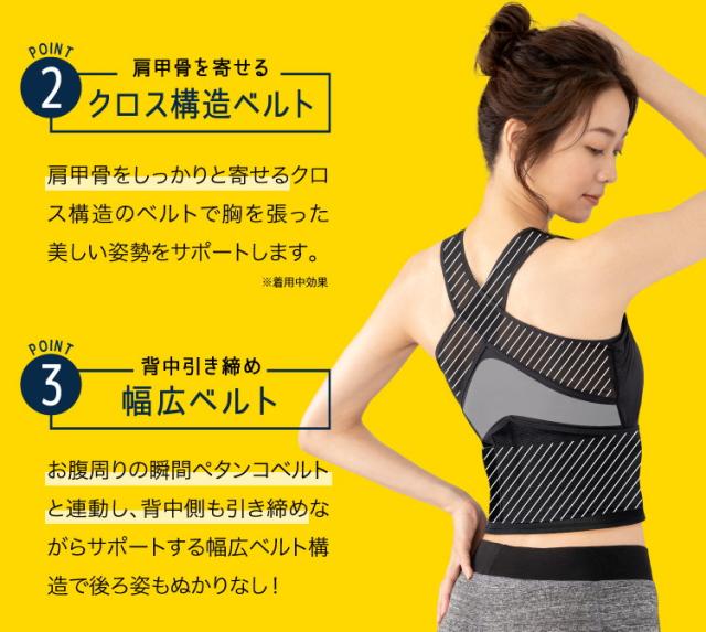 ReBeautim 美スラリウェア ブラックS 姿勢補整 シェイプウェア ブラック 姿勢 スタイルアップ サポーター 補正下着 ギフト【送料無料】_9