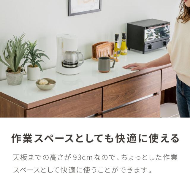 キッチンカウンター 180 幅180 高さ93 引き出し6杯 ダストボックス ゴミ箱 完成品 国産 開梱設置無料 日本製 レンジ台 カウンター テーブル 食器棚 キッチンボード(代引不可)【送料無料】_14
