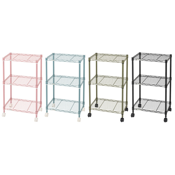ルミナス カラー スチールラック 3段 メタル シェルフ ラック キャスター ワゴン おしゃれ スリム 省スペース 送料無料 の通販はau Pay マーケット リコメン堂