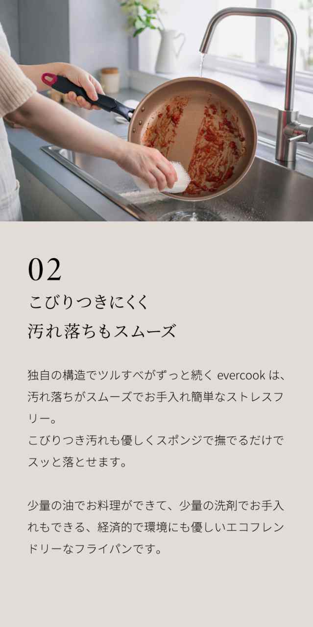 限定デザイン evercook エバークック ガス IH対応 フライパン3点セット