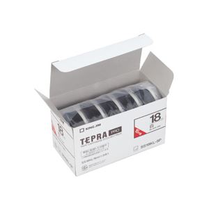 テプラ PROテープカートリッジ 白ラベル「ロングタイプ」 18mm （黒文字） 5個入エコパック（代引不可）