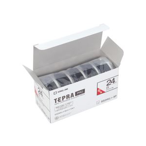テプラ PROテープカートリッジ 白ラベル「ロングタイプ」 24mm （黒文字） 5個入エコパック（代引不可）