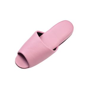 （まとめ）抗菌ビニールレザー調スリッパ（前開き） ピンク 10足（代引不可）