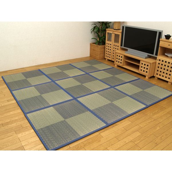 ユニット畳 『ニール』 ブルー 82×82×1.7cm（9枚1セット） 軽量タイプ（代引不可）