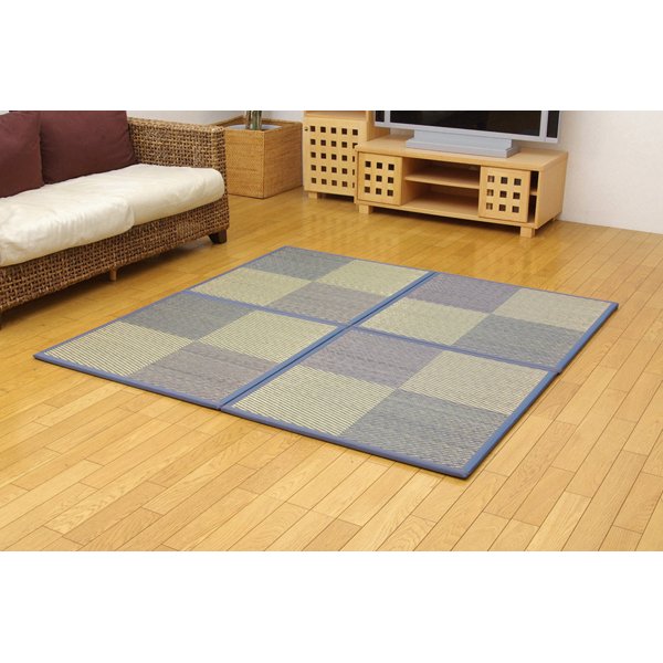 ユニット畳 『ニール』 ブルー 82×82×1.7cm（12枚1セット） 軽量タイプ（代引不可）