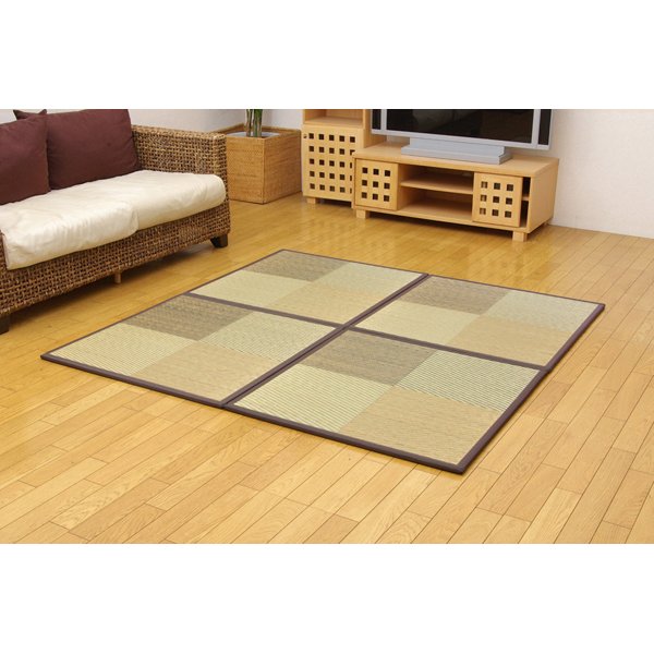 ユニット畳 『ニール』 ブラウン 82×82×1.7cm（12枚1セット） 軽量タイプ（代引不可）