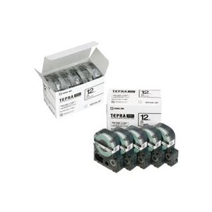 テプラ PROテープカートリッジ 白ラベル 18mm （黒文字） 5個入エコパック（代引不可）