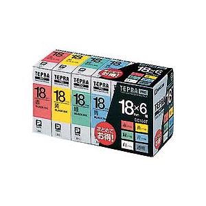 テプラ PROテープカートリッジ （ベーシックパック） 18mm 6個入（代引不可）