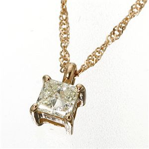 ダイヤモンドプリンセスカットペンダント ピンクゴールド(ピンク)（代引不可）の通販は