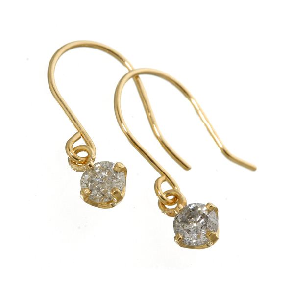 K18/0.2ctダイヤモンドフックピアス イエローゴールド（代引不可）の通販は 14,829円