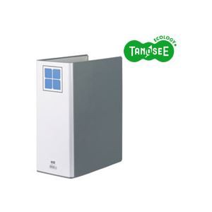 (まとめ)TANOSEE 両開きパイプ式ファイルE A4タテ 100mmとじ グレー 10冊(代引不可)の通販は